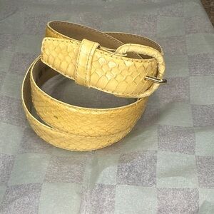 Vintage Yellow Real Snakeskin Women's Belt